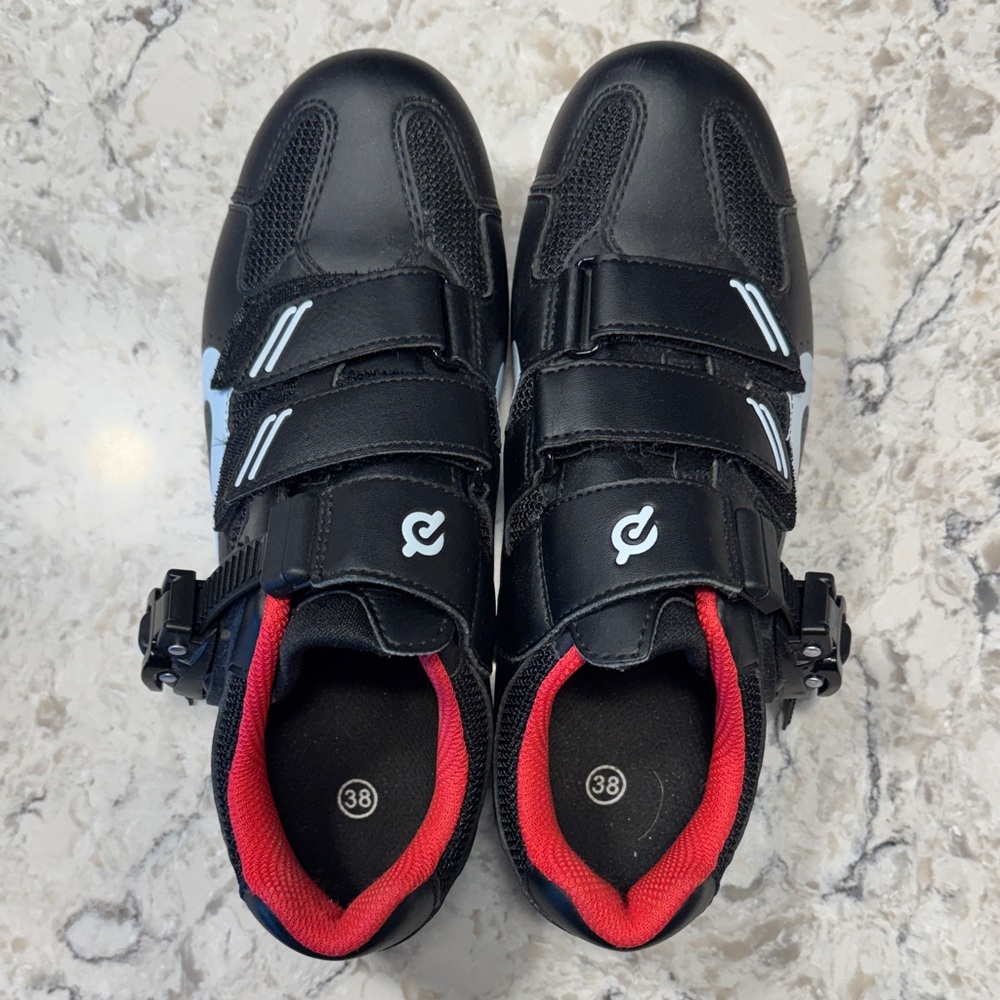 Peloton Black and Red Cycling Shoes